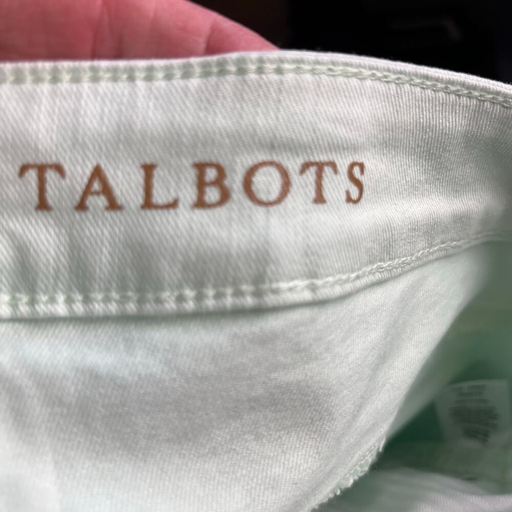 Talbots Signature Crop Light Green Denim Jeans 10P Coastal Cowgirl Western - Picture 6 of 6